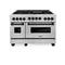 ZLINE 48" 6.0 cu. ft. Range with Gas Stove and Gas Oven in DuraSnow¬Æ Stainless Steel with Gold Accents RGSZSN48G