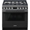 SMEG CPF36UGMAN Portofino Pro-Style Dual Fuel Range, Matte Black, 36" x 25"