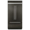 KITCHENAID KBFN502EBS 24.2 Cu. Ft. 42" Width Built-In Stainless French Door Refrigerator with Platinum Interior Design - Black Stainless Steel with PrintShield™ Finish