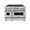 ZLINE Autograph Edition 48" 6.0 cu. ft. Range with Gas Stove and Gas Oven in Stainless Steel with Gold Accents RGZ48G