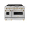 ZLINE Autograph Edition 48" 6.0 cu. ft. Range with Gas Stove and Gas Oven in Stainless Steel with Gold Accents RGZ48G