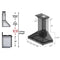 ZLINE 36 in. Wooden Wall Mount Range Hood in Black  Includes  Remote Motor