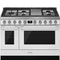 SMEG CPF48UGMWH Portofino Pro-Style Dual Fuel Range, White, 48" x 25"