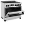 ZLINE Autograph Edition 36" 4.6 cu. ft. Range with Gas Stove and Gas Oven in Stainless Steel with Champagne Bronze Accents RGZ36CB