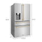 ZLINE KITCHEN AND BATH RFMZW36CB ZLINE 36" Autograph Edition 21.6 cu. ft Freestanding French Door Refrigerator with Water and Ice Dispenser in Fingerprint Resistant Stainless Steel with Accents (RFMZ-W-36) [Color: Champagne Bronze Accents]