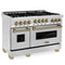 ZLINE Autograph Edition 48" 6.0 cu. ft. Range with Gas Stove and Gas Oven in Stainless Steel with Gold Accents RGZ48G