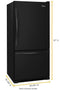 WHIRLPOOL WRB329DMBB 30-inches wide Bottom-Freezer Refrigerator with SpillGuard Glass Shelves - 18.7 cu. ft.