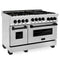 ZLINE 48" 6.0 cu. ft. Range with Gas Stove and Gas Oven in DuraSnow¬Æ Stainless Steel with Gold Accents RGSZSN48G