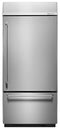 KITCHENAID KBBR306ESS 20.9 Cu. Ft. 36" Width Built-In Stainless Bottom Mount Refrigerator with Platinum Interior Design - Stainless Steel