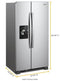 WHIRLPOOL WRS335SDHM 36-inch Wide Side-by-Side Refrigerator - 25 cu. ft.