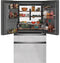 CAFE CXE22DM5PS5 Café™ ENERGY STAR® 22.3 Cu. Ft. Smart Counter-Depth 4-Door French-Door Refrigerator in Platinum Glass