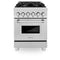 ZLINE KITCHEN AND BATH RASSNGR24 ZLINE 24 in. 2.8 cu. ft. Electric Oven and Gas Cooktop Dual Fuel Range with Griddle in Fingerprint Resistant Stainless (RAS-SN-GR-24)