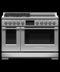 FISHER & PAYKEL RHV3484N Dual Fuel Range, 48", 4 Burners, 4 Induction Zones, Self-cleaning