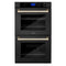 ZLINE KITCHEN AND BATH AWDZ30BSG ZLINE 30" Autograph Edition Double Wall Oven with Self Clean and True Convection in Black Stainless Steel (AWDZ-30-BS) [Color: Gold]