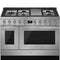 SMEG CPF48UGMX Portofino Pro-Style Dual Fuel Range, Stainless Steel, 48" x 25"