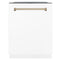 ZLINE KITCHEN AND BATH DWMTZWM24MB ZLINE Autograph Edition 24" 3rd Rack Top Touch Control Tall Tub Dishwasher in White Matte with Accent Handle, 51dBa (DWMTZ-WM-24) [Color: Matte Black]