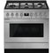 SMEG CPF36UGGX Portofino Pro-Style Gas Range, Stainless Steel, 36" x 25"