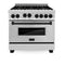 ZLINE Autograph Edition 36" 4.6 cu. ft. Range with Gas Stove and Gas Oven in Stainless Steel with Gold Accents RGZ36G