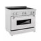 ZLINE KITCHEN AND BATH RAINDSRG36 ZLINE 36" 4.6 cu. ft. Induction Range in DuraSnow with a 4 Element Stove and Electric Oven (RAINDS-36) [Color: Red Gloss]