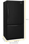 WHIRLPOOL WRB322DMBB 33-inches wide Bottom-Freezer Refrigerator with SpillGuard Glass Shelves - 22 cu. ft