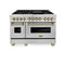 ZLINE Autograph Edition 48" 6.0 cu. ft. Range with Gas Stove and Gas Oven in Stainless Steel with Gold Accents RGZ48G