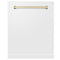 ZLINE KITCHEN AND BATH DPMTZWM24CB ZLINE 24" Autograph Edition Monument Dishwasher Panel in White Matte (DPMTZ-WM-24)