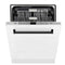 ZLINE KITCHEN AND BATH DWMTZWM24MB ZLINE Autograph Edition 24" 3rd Rack Top Touch Control Tall Tub Dishwasher in White Matte with Accent Handle, 51dBa (DWMTZ-WM-24) [Color: Matte Black]