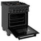 ZLINE 24" Black Stainless 6.0 cu.ft. 4 Gas BurnerElectric Oven Range with Brass Burners RABBR24