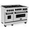 ZLINE 48" 6.0 cu. ft. Range with Gas Stove and Gas Oven in DuraSnow¬Æ Stainless Steel with Gold Accents RGSZSN48G