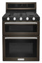 KITCHENAID KFGD500EBS 30-Inch 5 Burner Gas Double Oven Convection Range - Black Stainless Steel with PrintShield™ Finish