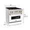 ZLINE Autograph Edition 30" 4.0 cu. ft. Range with Gas Stove and Gas Oven in Stainless Steel with White Matte Door and Champagne Bronze Accents RGZ30CB