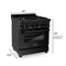 ZLINE 30" Black Stainless 4.0 cu.ft. 4 Gas BurnerElectric Oven Range with Brass Burners RABBR30